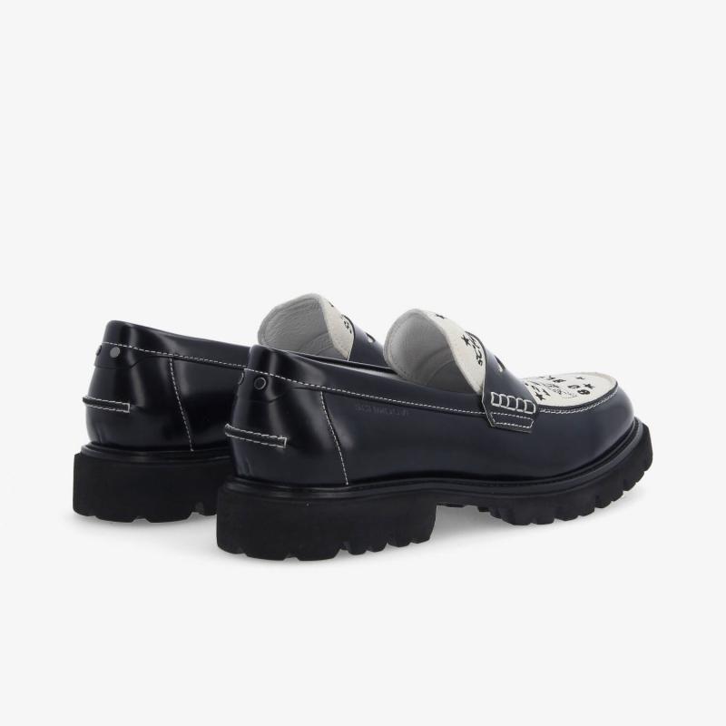 JOHNNY LOAFER M - POLIDO/SUEDE - BLACK/WHITE